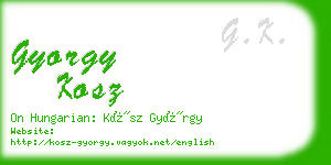 gyorgy kosz business card